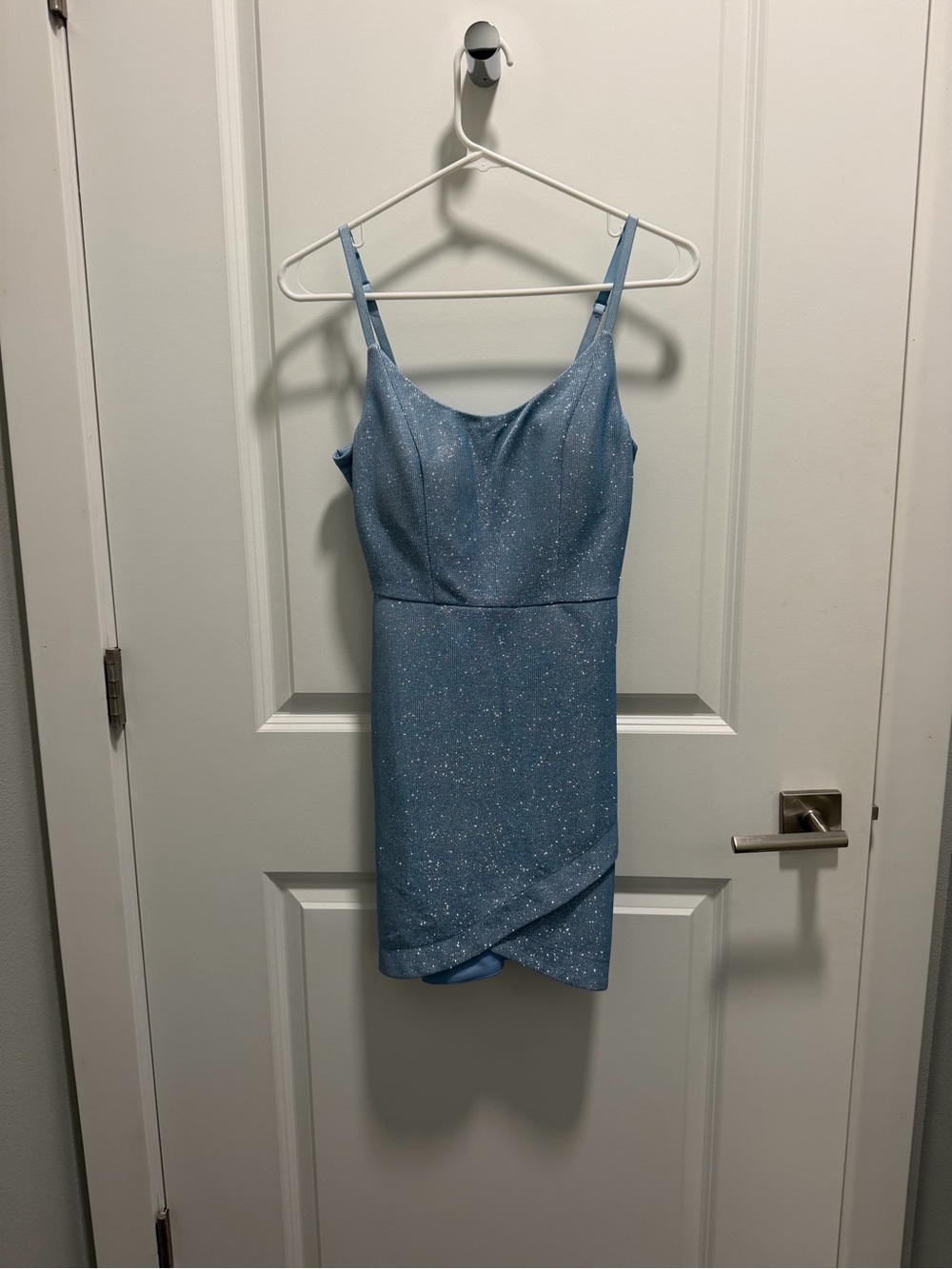 Speechless Sparkling Light Blue Sleeveless Mini Dress